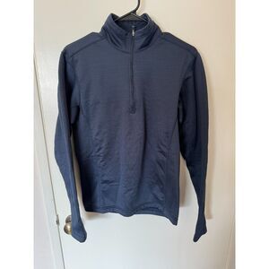 REI Polartec 1/4 Zip Blue Pullover Long Sleeve Shirt Men's SMALL